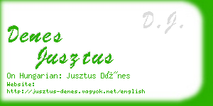 denes jusztus business card